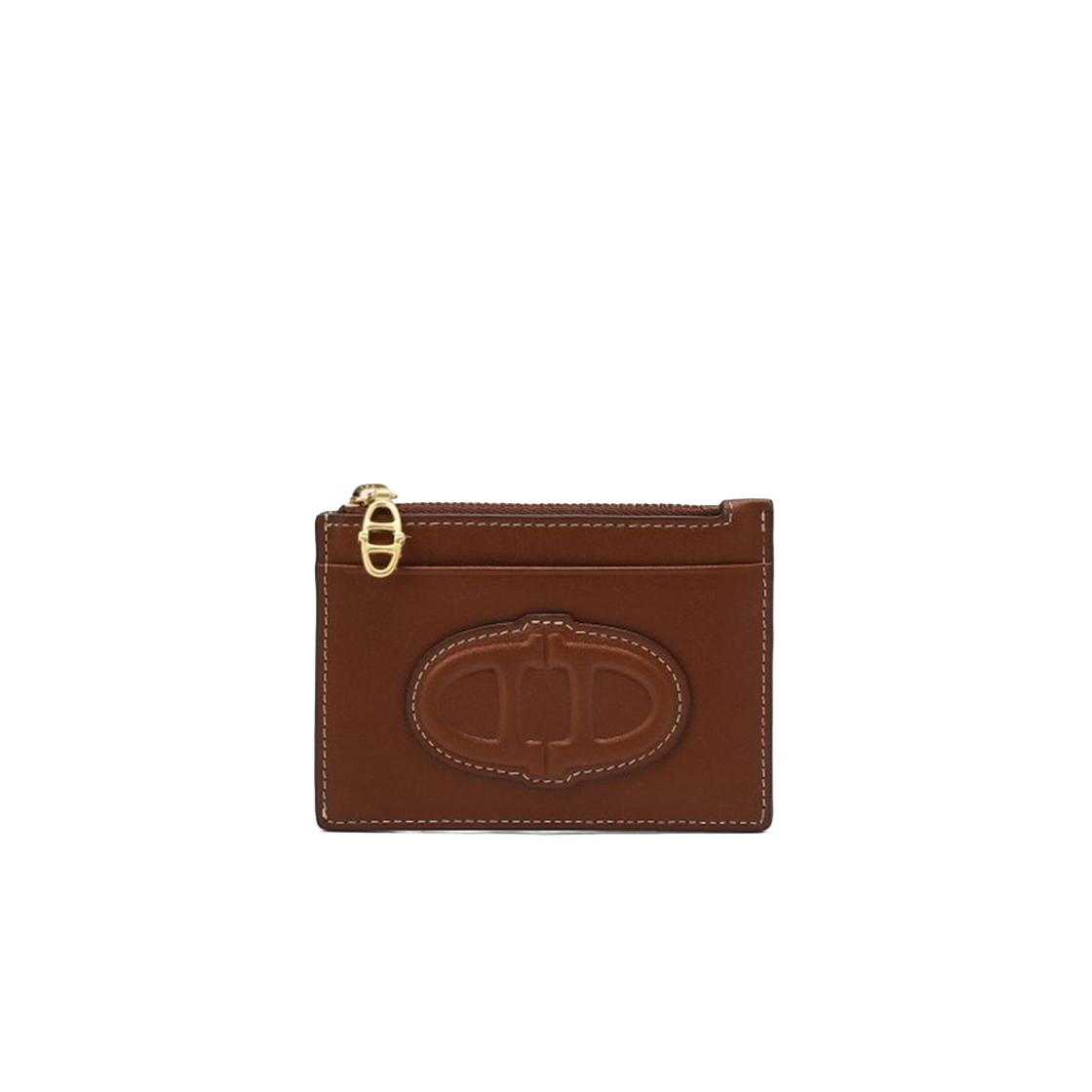 아떼 바네사브루노 액세사리 스탬프 브라운 레더 지퍼 단카드지갑 브라운(Athe Vanessabruno Acc Stamp Brown Leather Zipper Single Card Wallet Normal Brown)