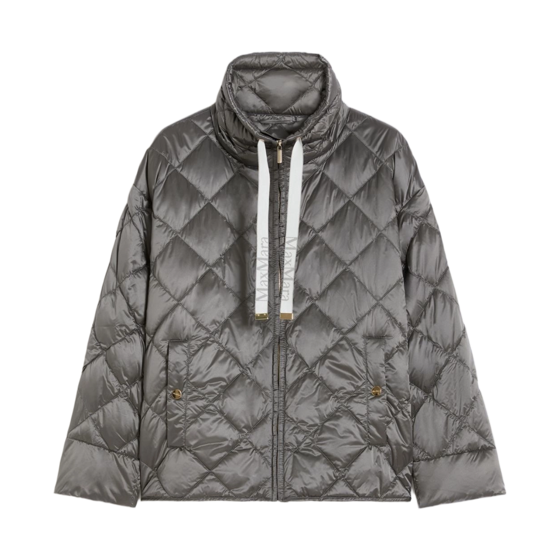 (W) 막스마라 더 큐브 피소프트 발수 패딩 다크 그레이((W) Max Mara The Cube Pisoft Water-Repellent Padded Jacket Dark Gray)
