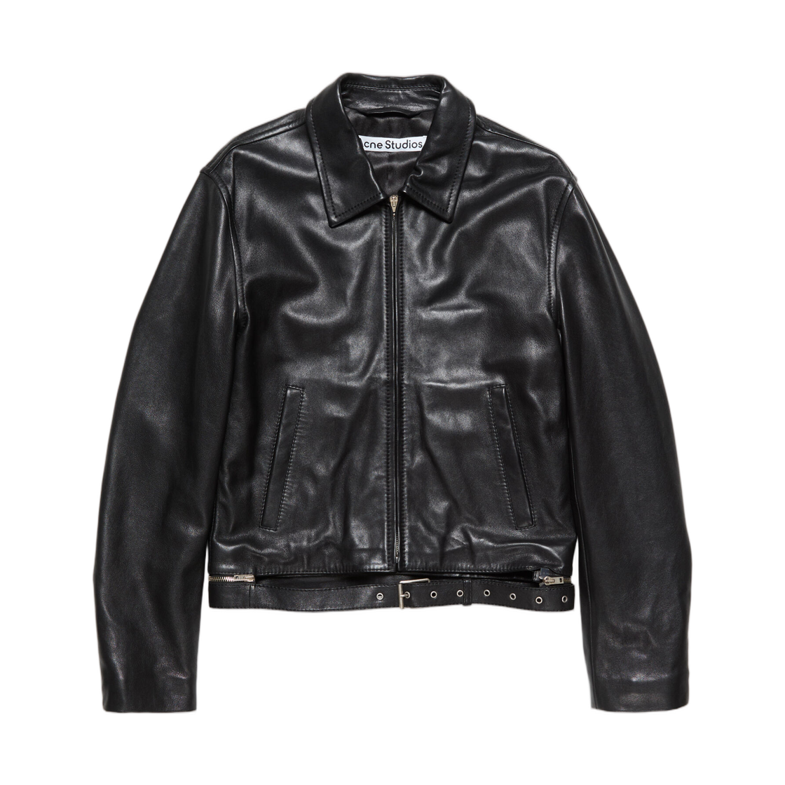 아크네 스튜디오 레더 바이커 자켓 블랙