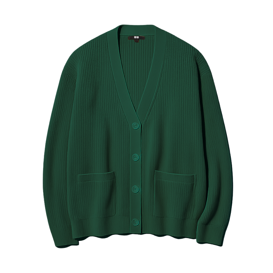 (W) 유니클로 릴렉스드 브이넥 가디건 그린 - JP((W) Uniqlo Relaxed V-Neck Cardigan Green - JP)