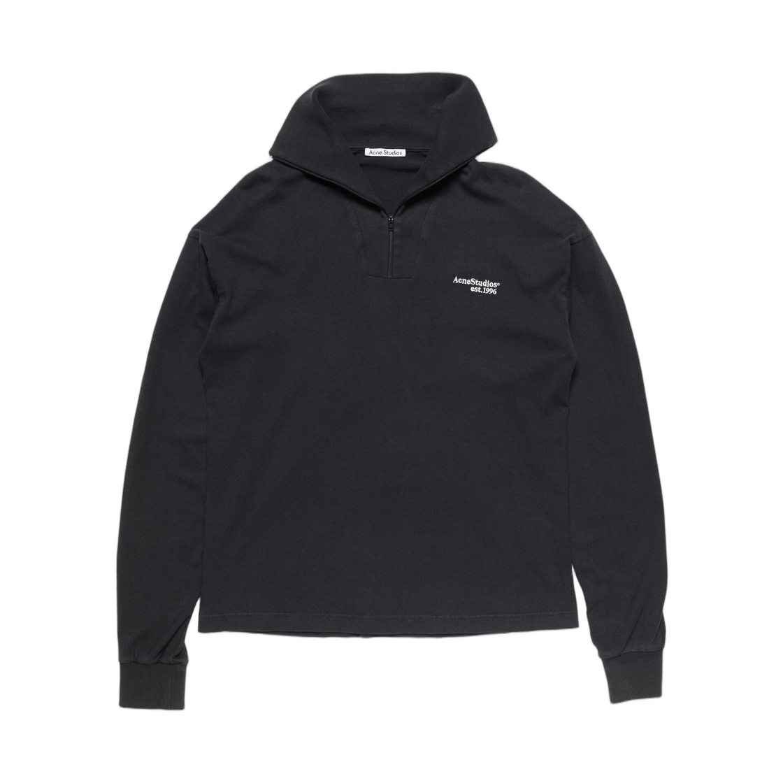 BI0220-900 Acne Studios Zip Up Logo Sweatshirt Black