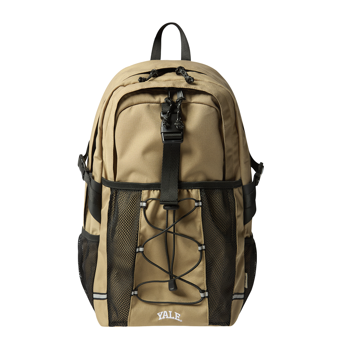 예일 메쉬 포켓 버클 백팩 베이지(Yale Mesh Pocket Buckle Backpack Beige)
