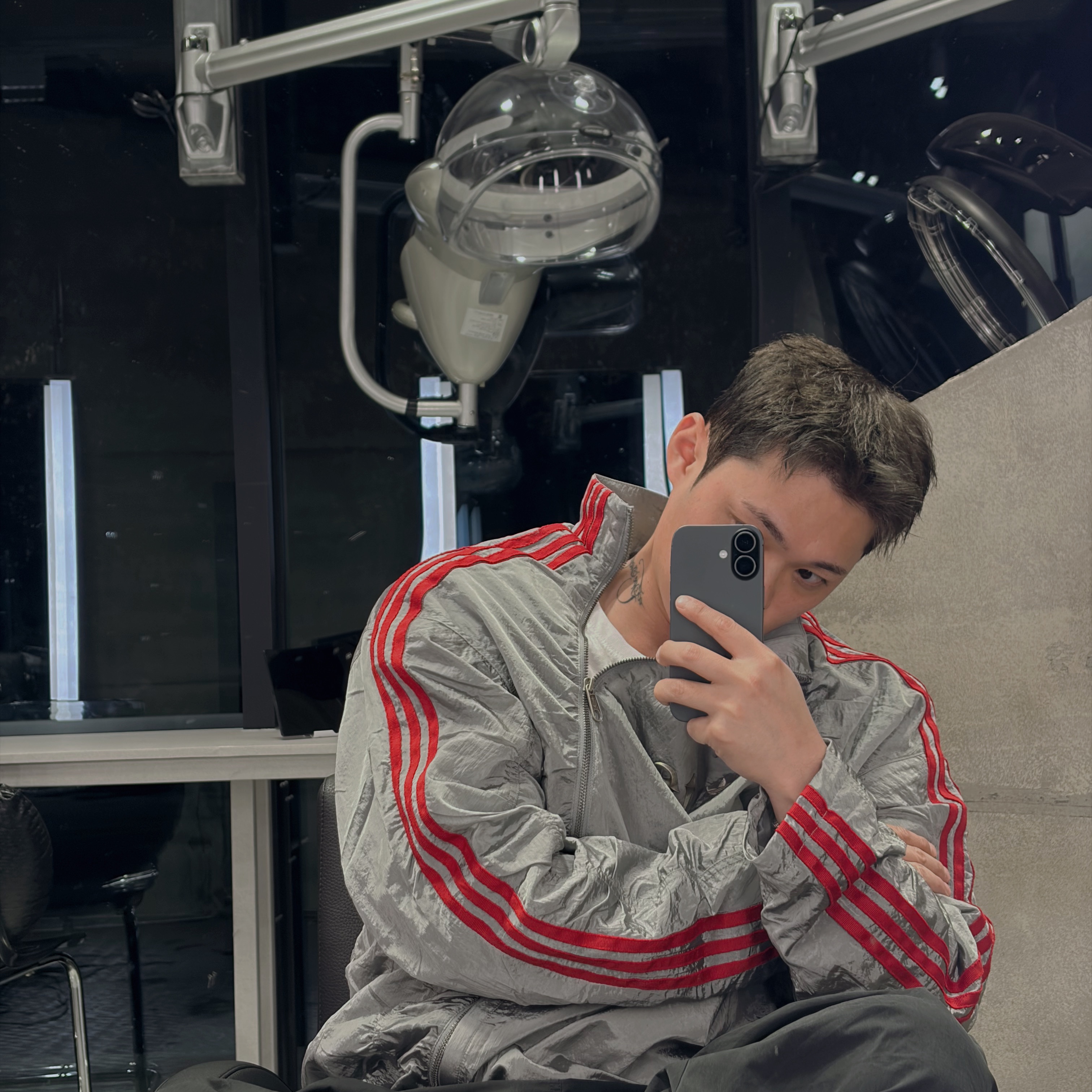 Adidas x Thug Club Woven Track Top Light Onix Silver Metallic - KR Sizing 착용 스타일 - 2