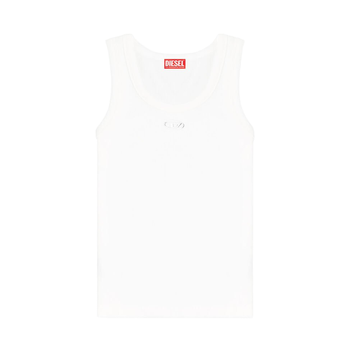 (W) 디젤 T-안키-Od 슬림 립드 탱크 탑 화이트((W) Diesel T-Anki-Od Slim Ribbed Tank Top White) - 1