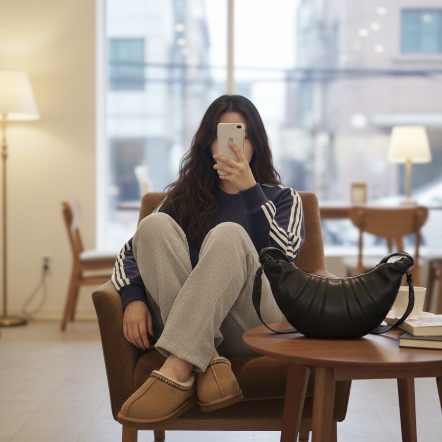 (W) Adidas x Sporty & Rich Sweatshirt Night Navy - US Sizing, Lemaire Small Croissant Bag Soft Nappa Leather Dark Chocolate 착용 스타일