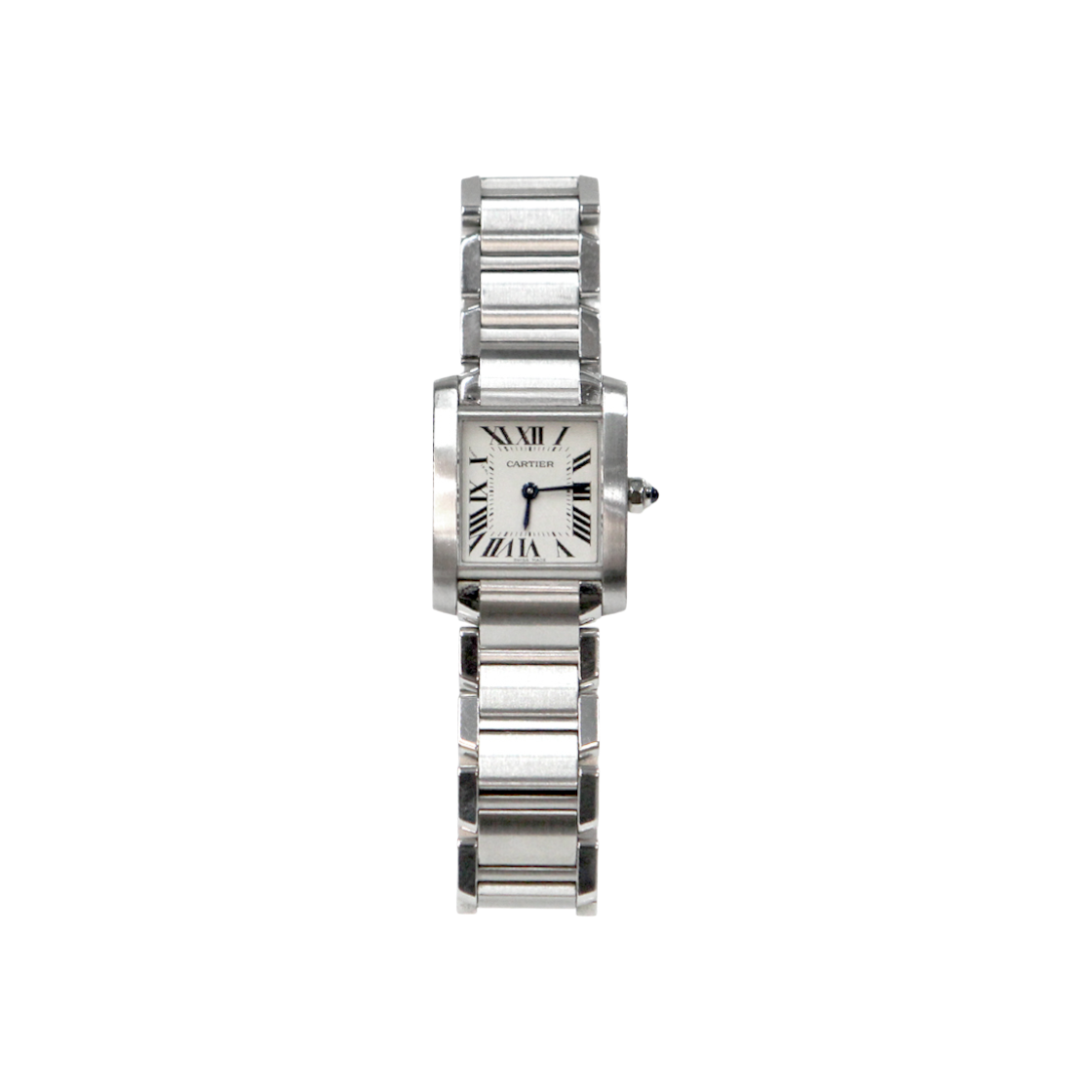 까르띠에 SM 탱크 프랑세즈 스틸 쿼츠 시계 C-B46355(Cartier SM Tank Francaise Steel Quartz Watch C-B46355)