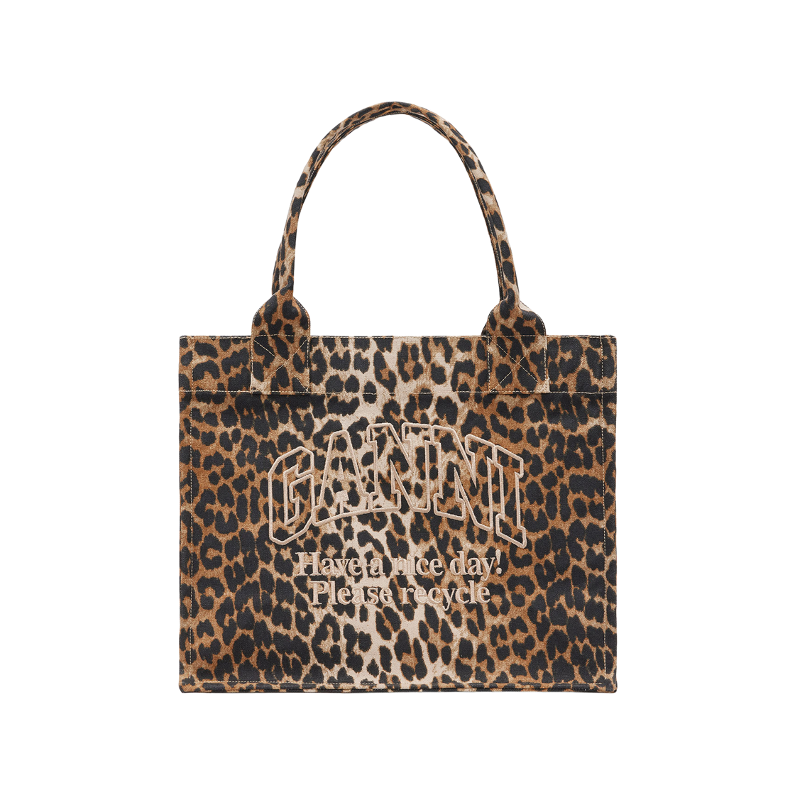 가니 라지 캔버스 토트백 레오파드(Ganni Large Canvas Tote Bag Leopard)