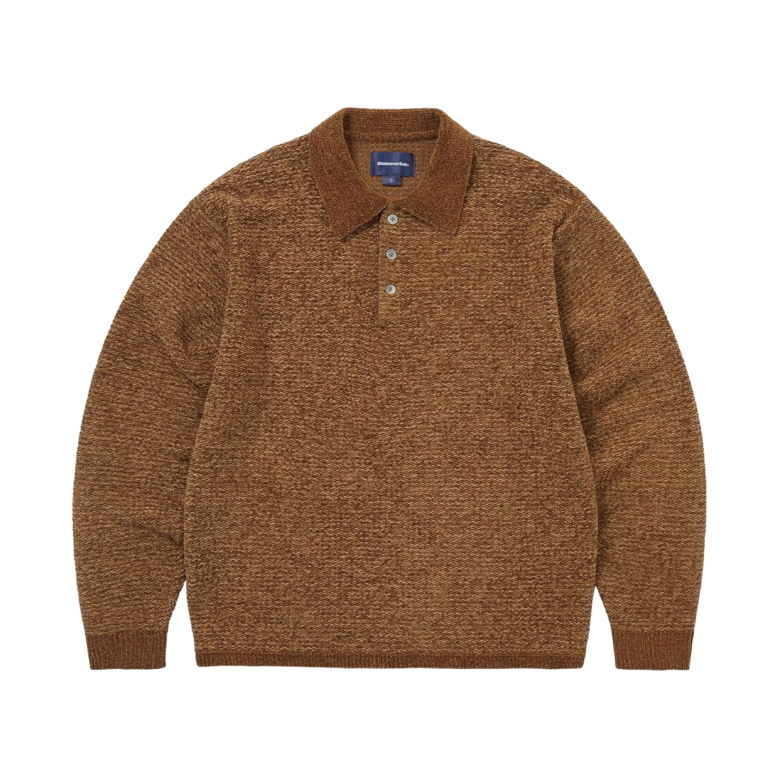 디스이즈네버댓 벨벳 니트 폴로 브라운(Thisisneverthat Velvet Knit Polo Brown) - 1