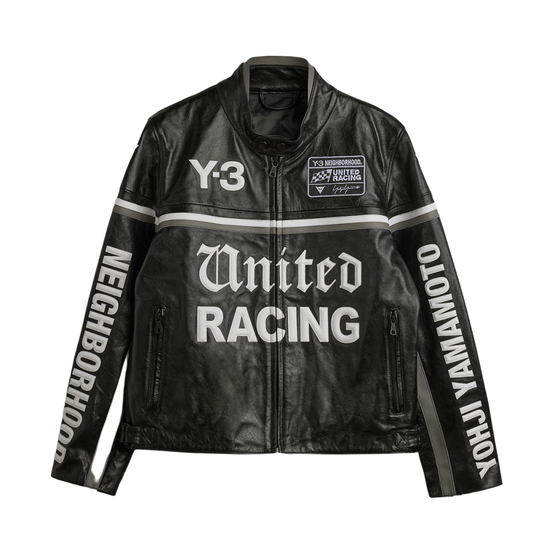 KR1364 Y-3 x Neighborhood Leather Racer Jacket Black