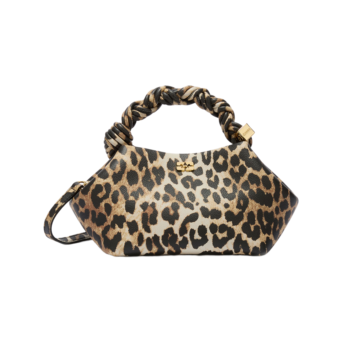 가니 레오파드 그레인드 스몰 보우백 아몬드 밀크(Ganni Leopard Grained Small Bou Bag Almond Milk)