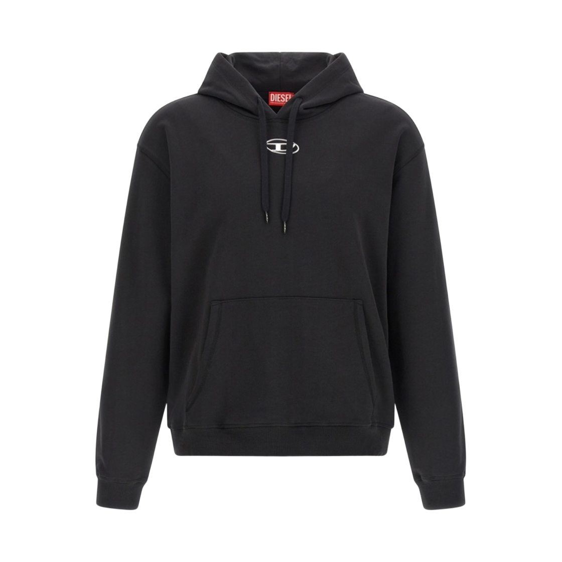 디젤 S-놈 오발 D 로고 후드 블랙(Diesel S-Norm Oval D Logo Hoodie Black)