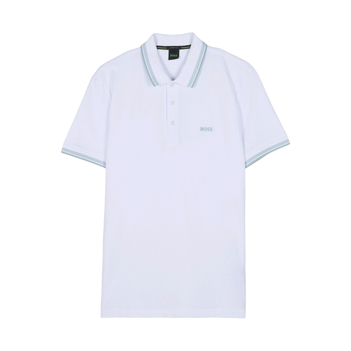 휴고 보스 로고 언더칼라 코튼 피케 패디 폴로 셔츠 화이트(Hugo Boss Cotton Pique Paddy Polo Shirt with Logo Undercollar White)