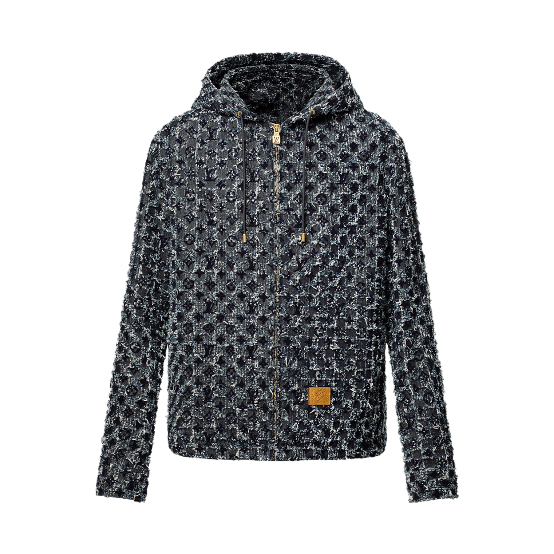 루이비통 플록드 모노그램 데님 후드 인디고(Louis Vuitton Flocked Monogram Denim Hoodie Indigo)