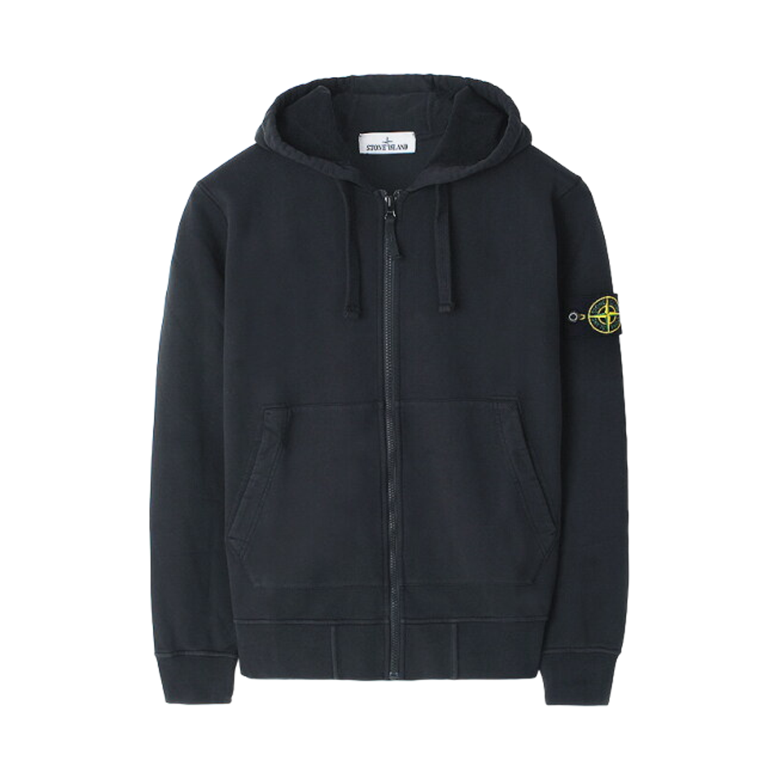 K2S1561000-61S0051-V0065 Stone Island 6100061 Organic Cotton Fleece Regular Fit Hooded Zip Up Sweatshirt with Pockets Charcoal Grey - 25FW
