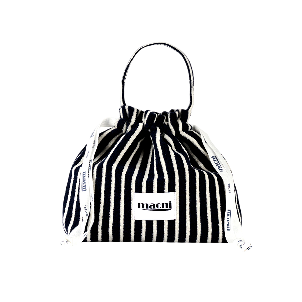 마크니 테리 스트링 파우치 백 네이비