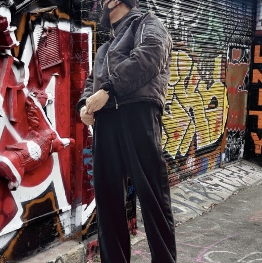 Uniqlo x Needles Fleece Wide Pants Black - JP 착용 스타일