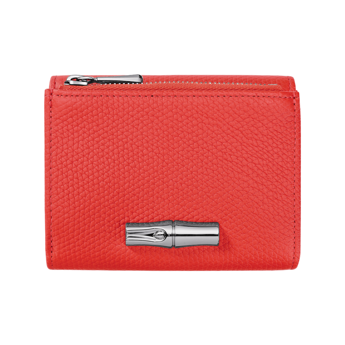 30049HFP108 Longchamp Le Roseau Compact Wallet Vermilion