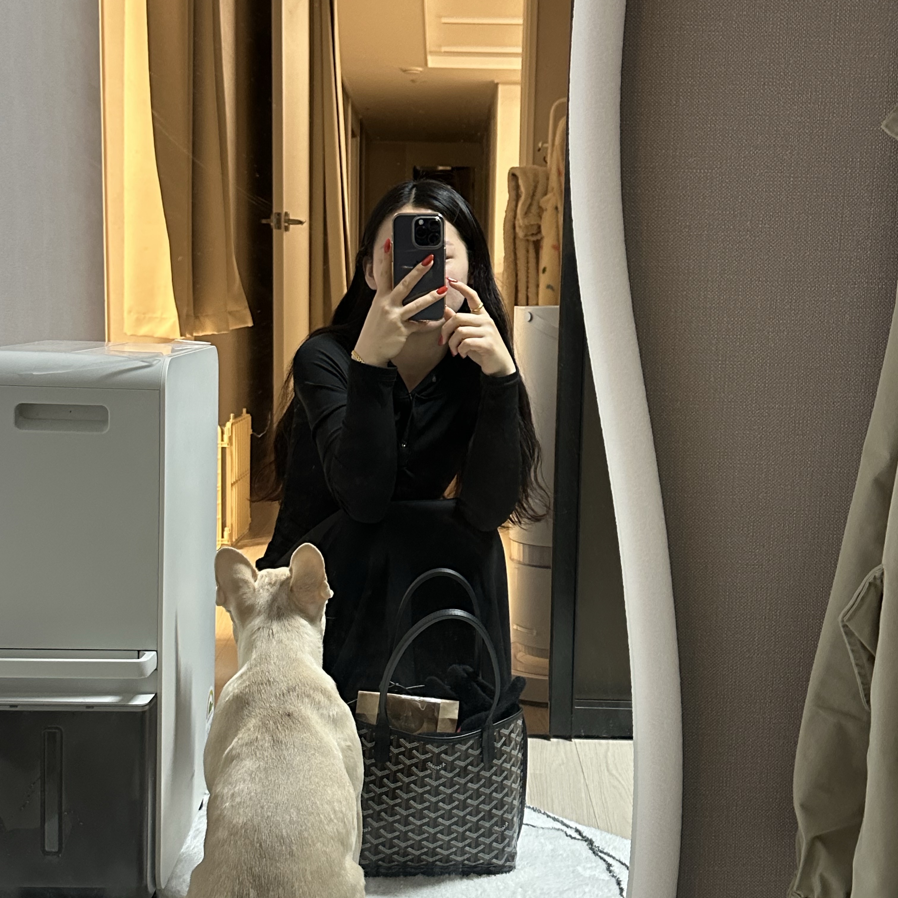 Goyard Anjou Mini Bag Black 착용 스타일 - 1