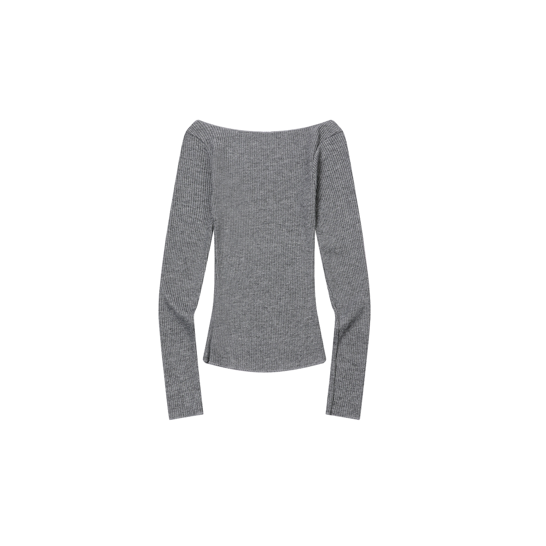 무센트 비아제 슬림핏 브이넥 데미지 골지 긴팔 티 (6컬러) 그레이(MUCENT Viaze Slim Fit V-Neck Damage T (6Color) Gray) - 2
