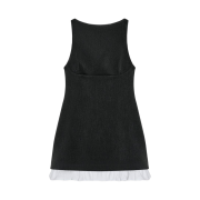 (W) Zara Short Dress with Ruffles Anthracite Grey