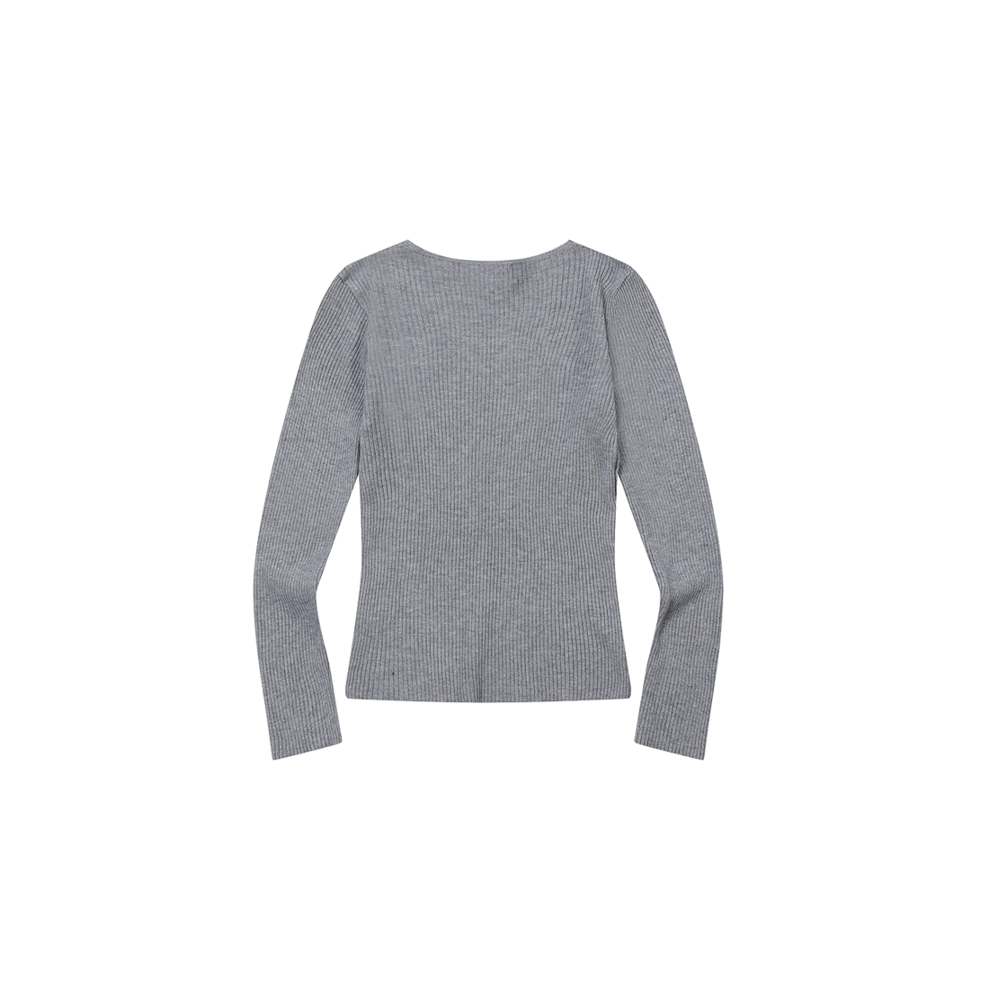 무센트 마돌 브이넥 크롭 골지 니트 (3컬러) 그레이(MUCENT Madol V-Neck Crop Rib Knit (3Color) Gray) - 2