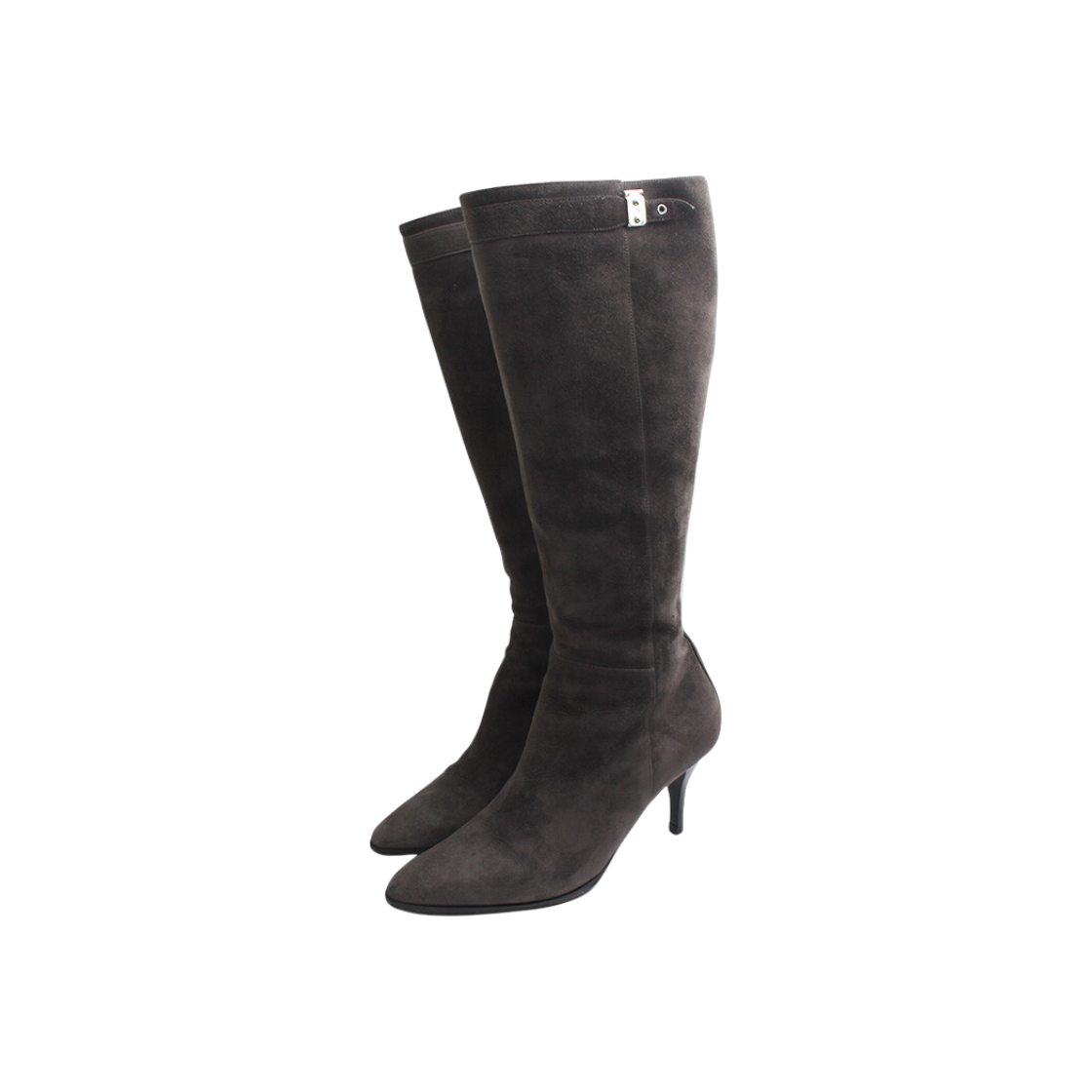ITIECDQVN48B Hermes Felt Grey Suede Long Boots 37