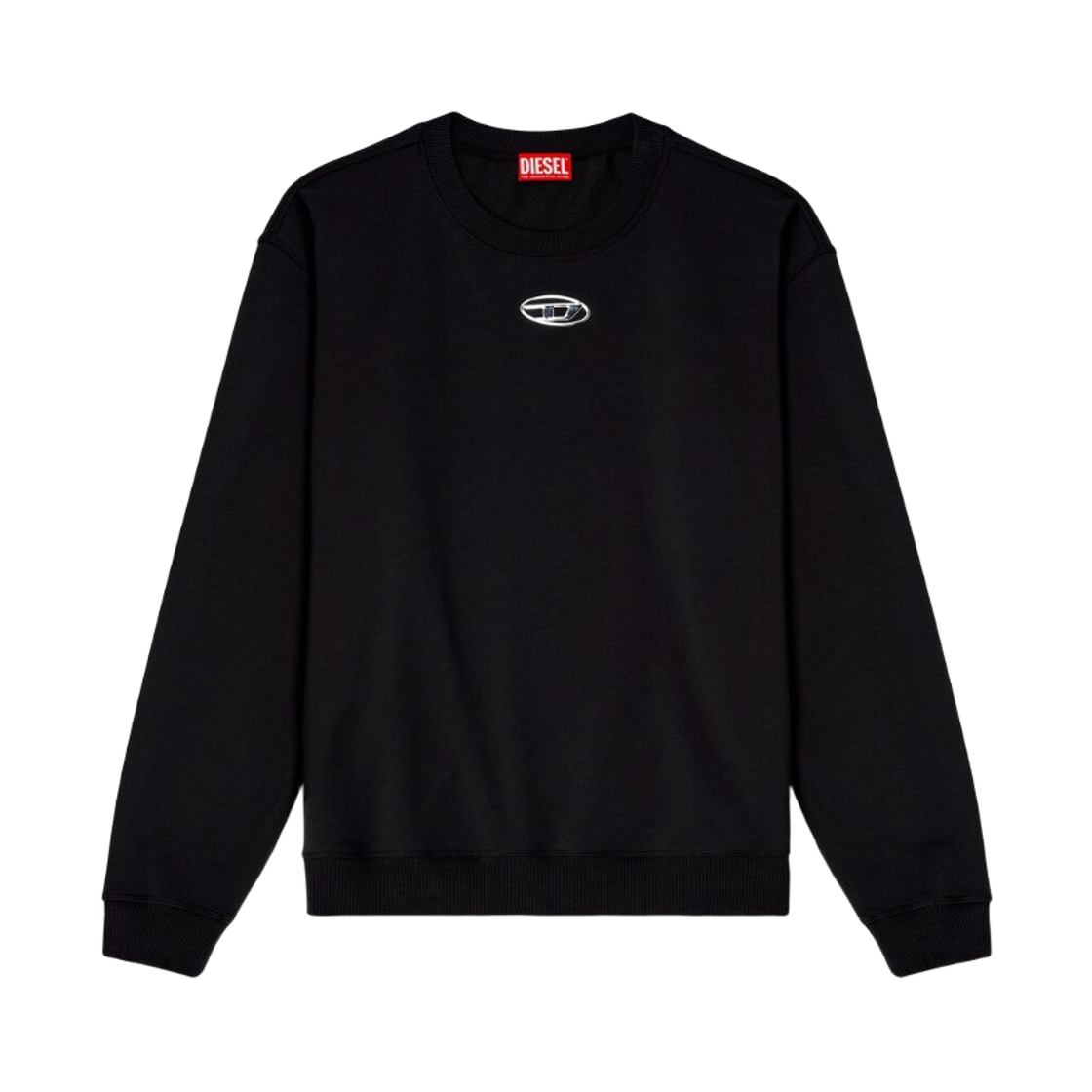 A204460BKBW-900 Diesel S-Norm Regular Sweater with Metallic Oval D Black