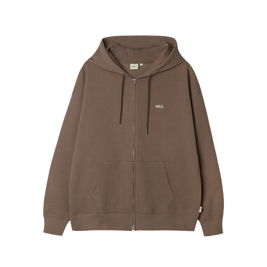 YGS1HZ307SBR Yale Small Arch Hoodie Zip-Up Brown