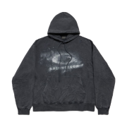 Balenciaga Washed Crayon Loop Oversized Hoodie Washed Black White