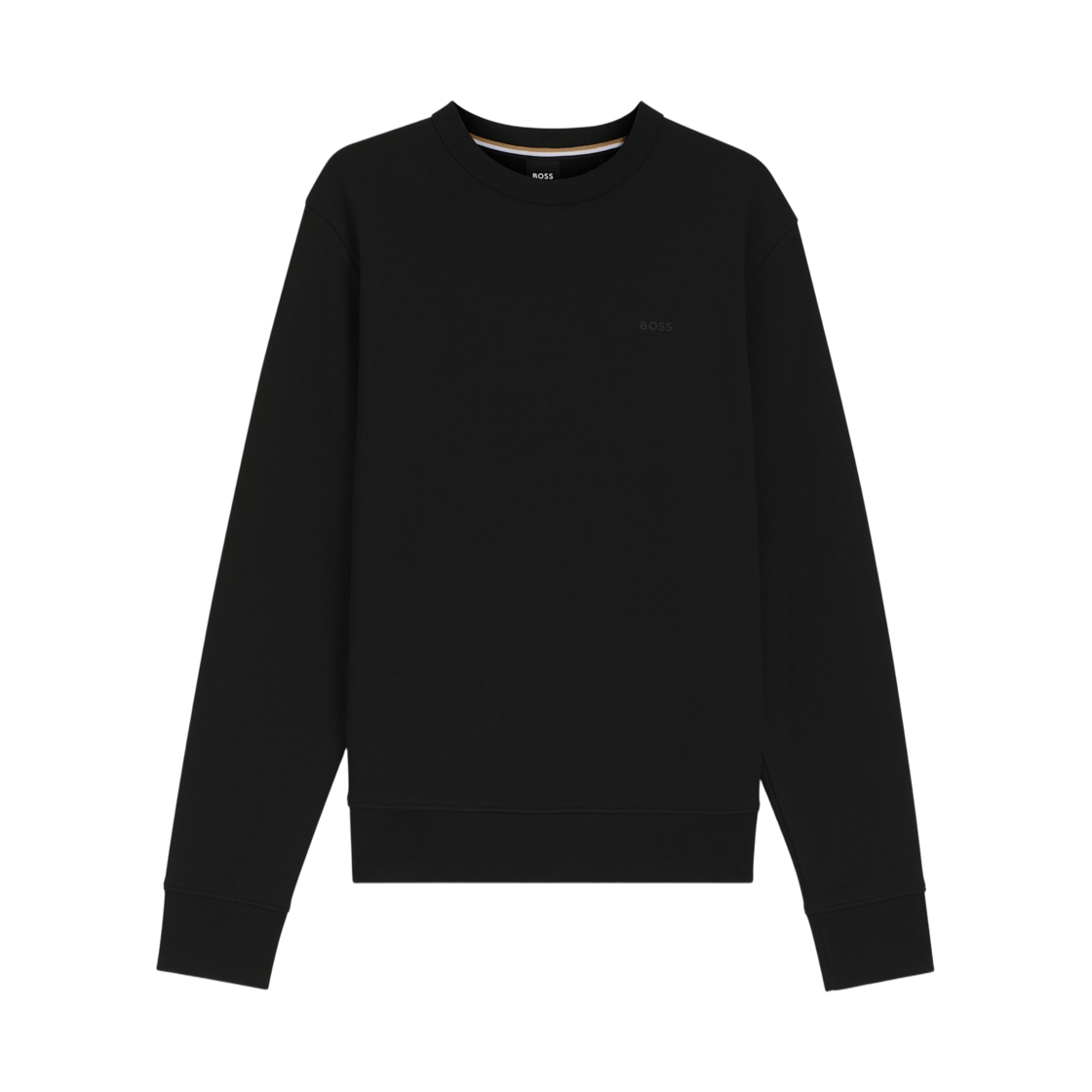 50546387-001 Hugo Boss Cotton Terry Sweatshirt with Tonal Logo Black