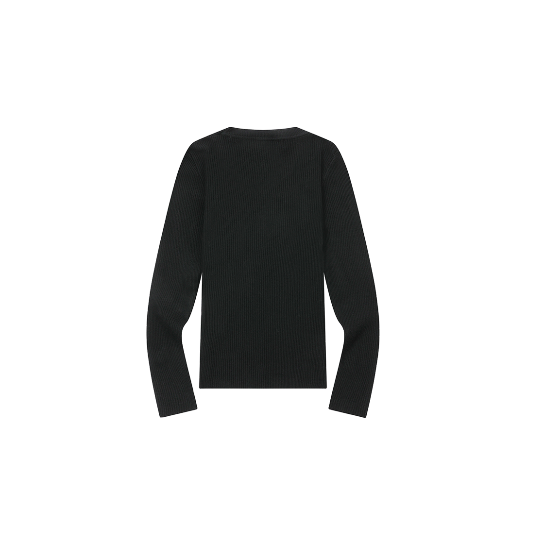 무센트 아리모 라운드 넥 크롭 잔골지 니트 (3컬러) 블랙(MUCENT Arimo R-Neck Crop Rib Knit (3Color) Black) - 2