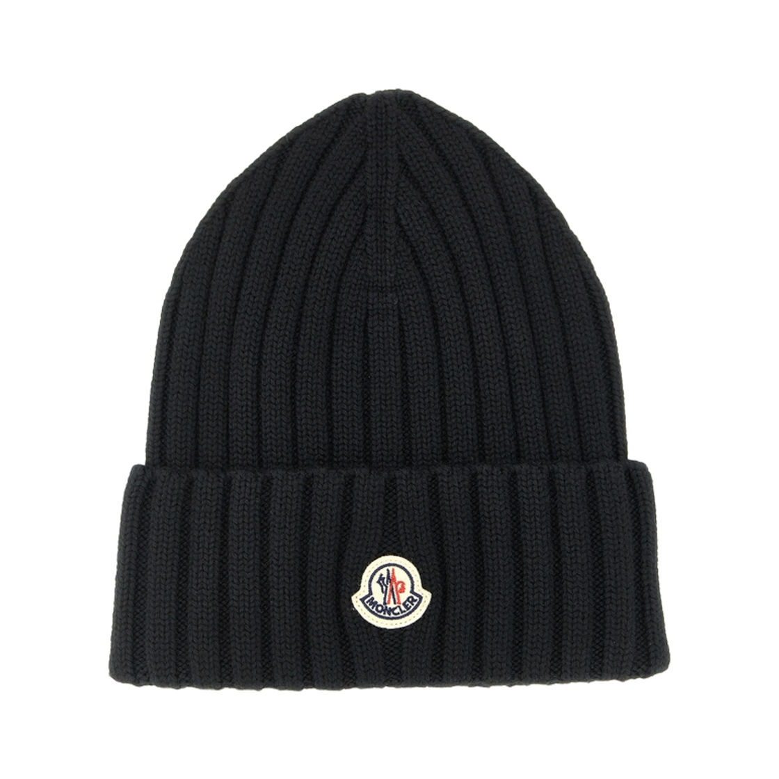 (W) 몽클레르 로고 패치 울 비니 블랙 - 26SS((W) Moncler Logo Patch Wool Beanie Black - 26SS)
