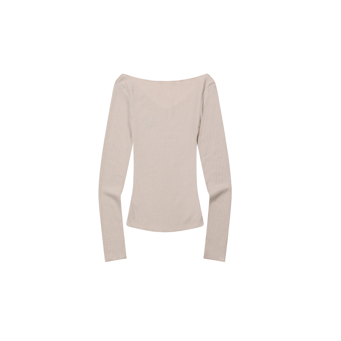 무센트 비아제 슬림핏 브이넥 데미지 골지 긴팔 티 (6컬러) 베이지(MUCENT Viaze Slim Fit V-Neck Damage T (6Color) Beige) - 2