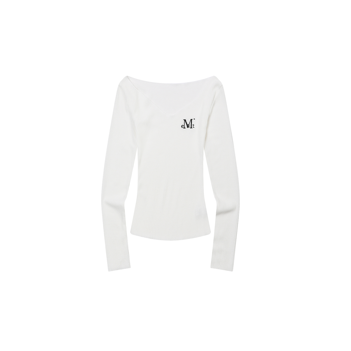 P0000BHN MUCENT Viaze Slim Fit V-Neck Damage T (6Color) Ivory