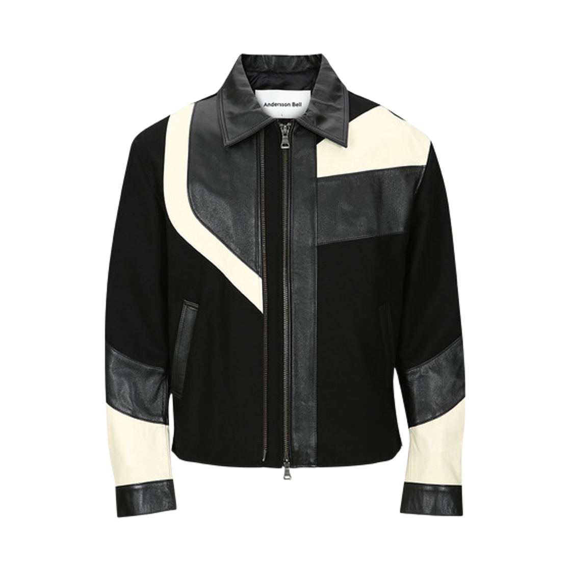 AWA502M Andersson Bell Motorcycle Leather Varsity Jacket Black