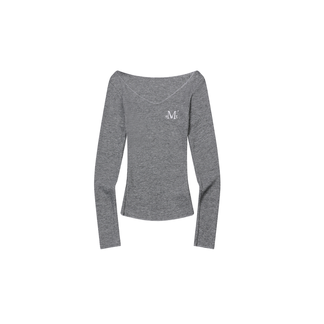 P0000BHN MUCENT Viaze Slim Fit V-Neck Damage T (6Color) Gray