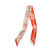 (W) Hermes Merveilleuses Lanternes Twilly Silk & Gris Perle Rouge Blanc