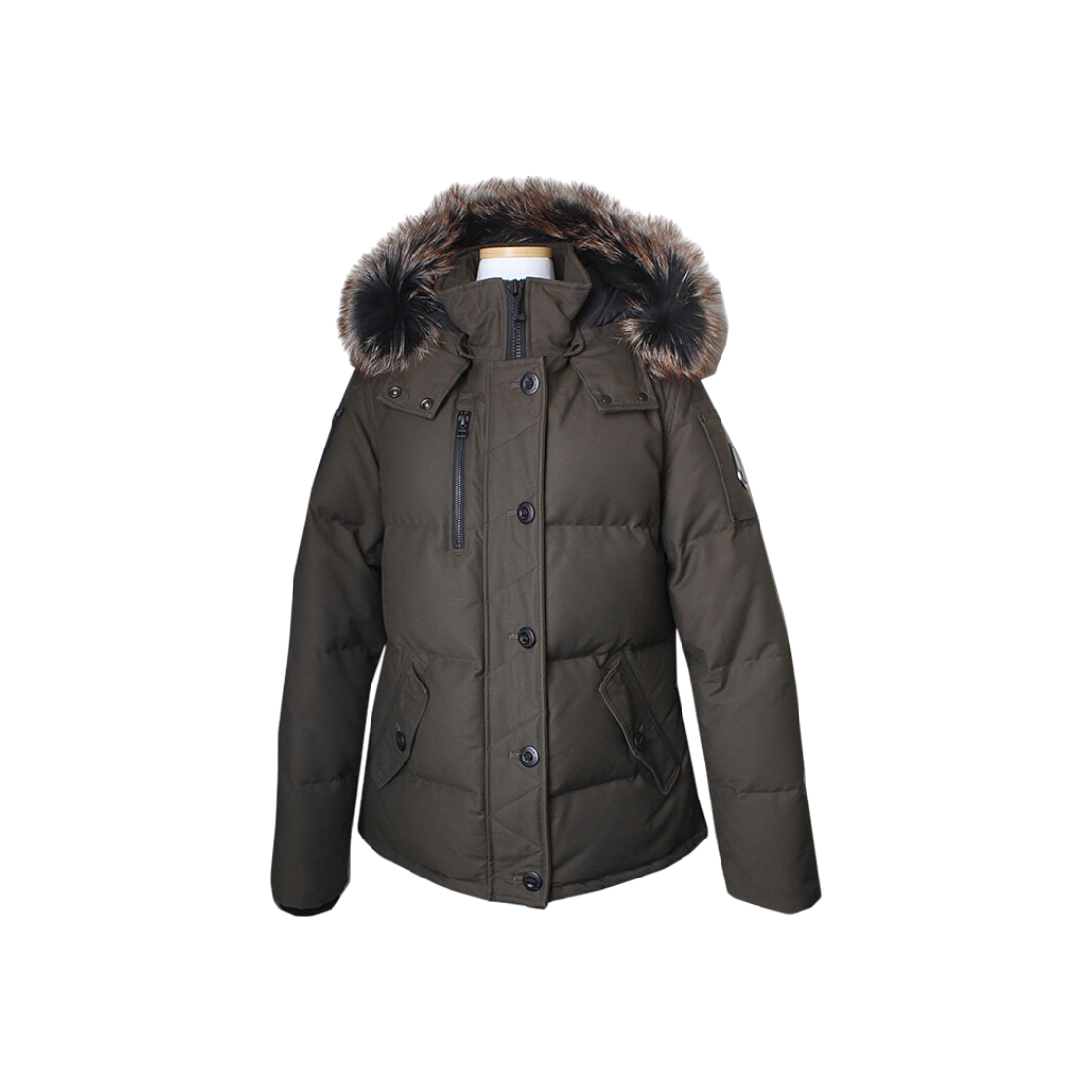 ITHVWI66FVLQ MOOSE KNUCKLES Khaki Green Duck Down Puffer Jacket