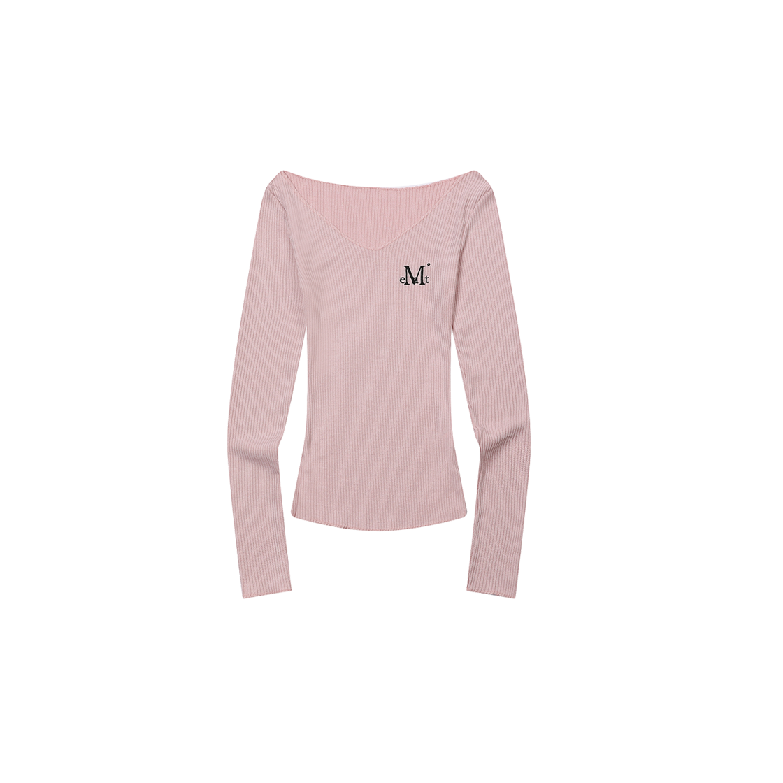 P0000BHN MUCENT Viaze Slim Fit V-Neck Damage T (6Color) Pink