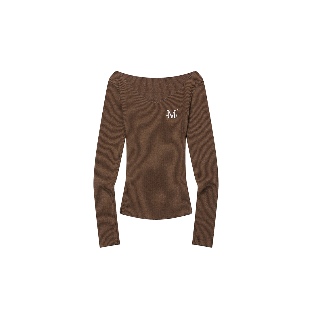 P0000BHN MUCENT Viaze Slim Fit V-Neck Damage T (6Color) Brown