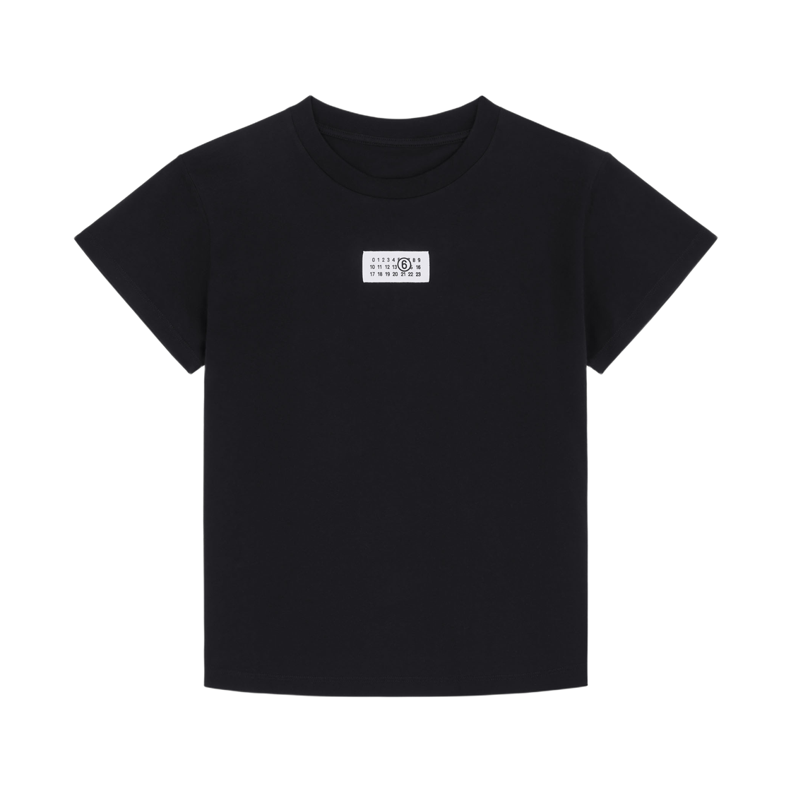 (W) MM6 메종 마르지엘라 뉴메릭 코튼 티셔츠 블랙((W) MM6 Maison Margiela Numeric Cotton T-Shirt Black)