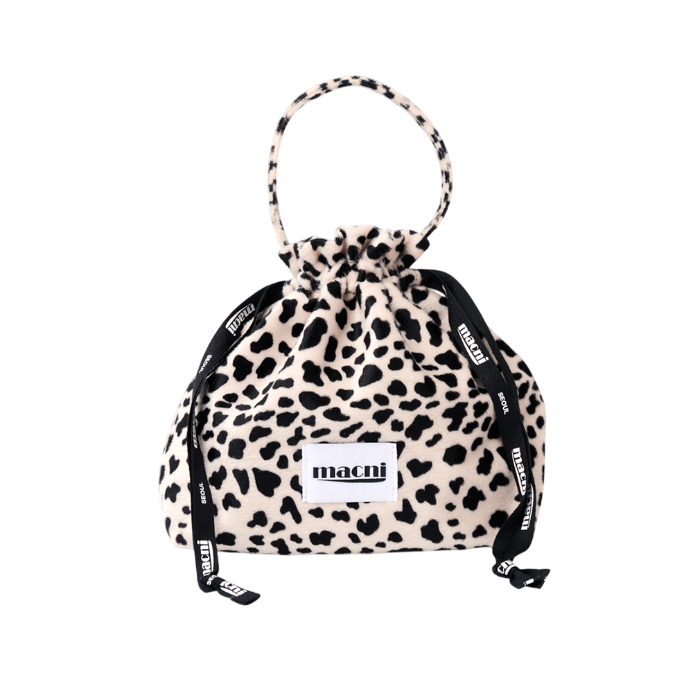 C255UAPB03BE0FR MACNI Leopard String Pouch Bag Beige