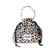 MACNI Leopard String Pouch Bag Beige