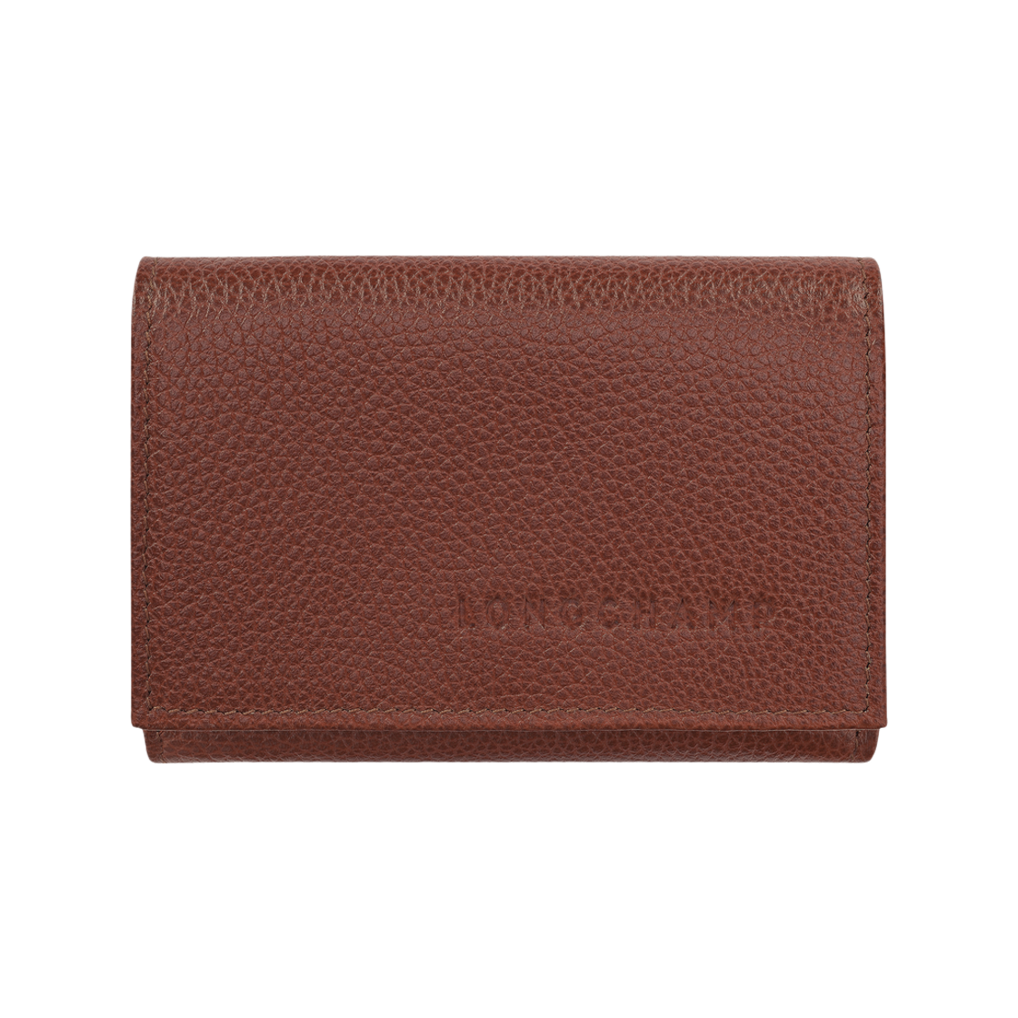 30058021M02 Longchamp Le Foulonne Compact Wallet Coffee