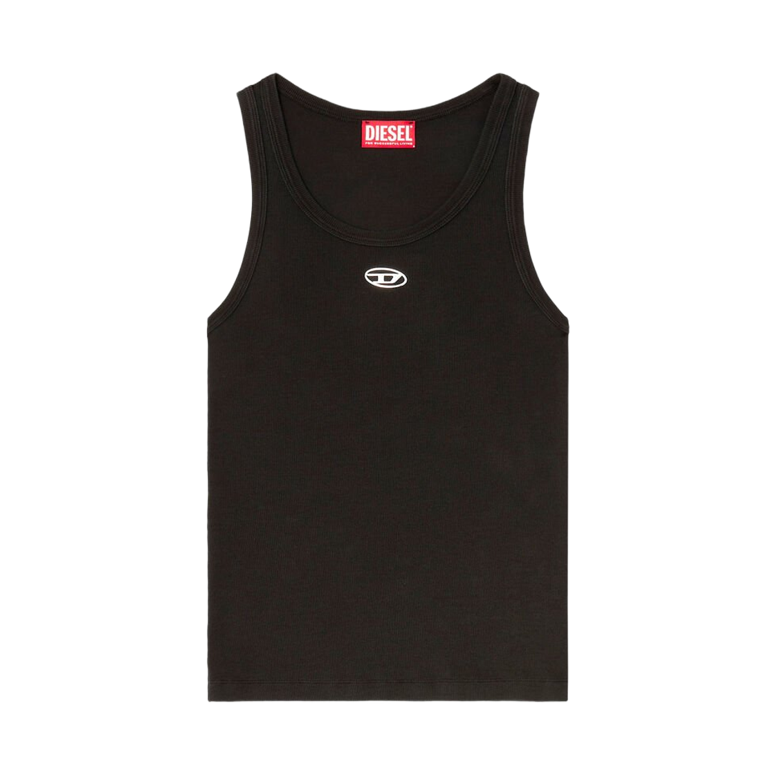 (W) 디젤 T-안키-Od 슬림 립드 탱크 탑 블랙((W) Diesel T-Anki-Od Slim Ribbed Tank Top Black)