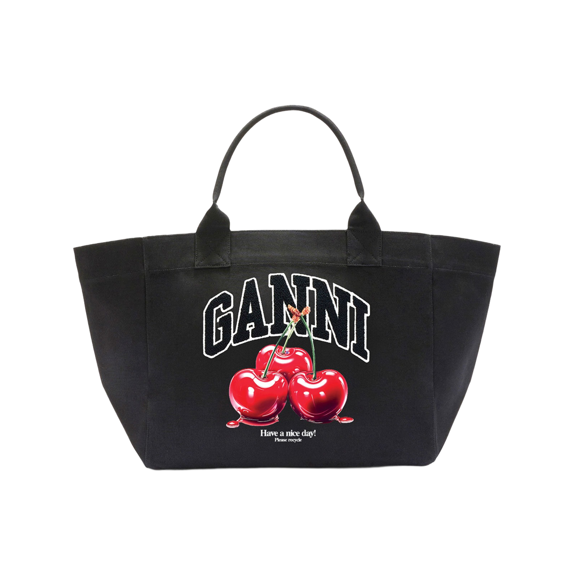 가니 XXL 체리 토트 블랙(Ganni XXL Cherry Tote Black)