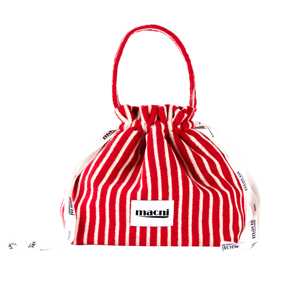 C255UAPB01RD0FR MACNI Terry String Pouch Bag Red