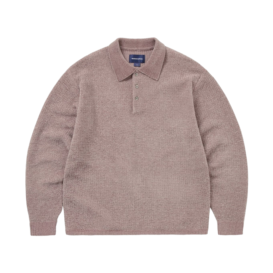 디스이즈네버댓 벨벳 니트 폴로 더스티 핑크(Thisisneverthat Velvet Knit Polo Dusty Pink) - 1