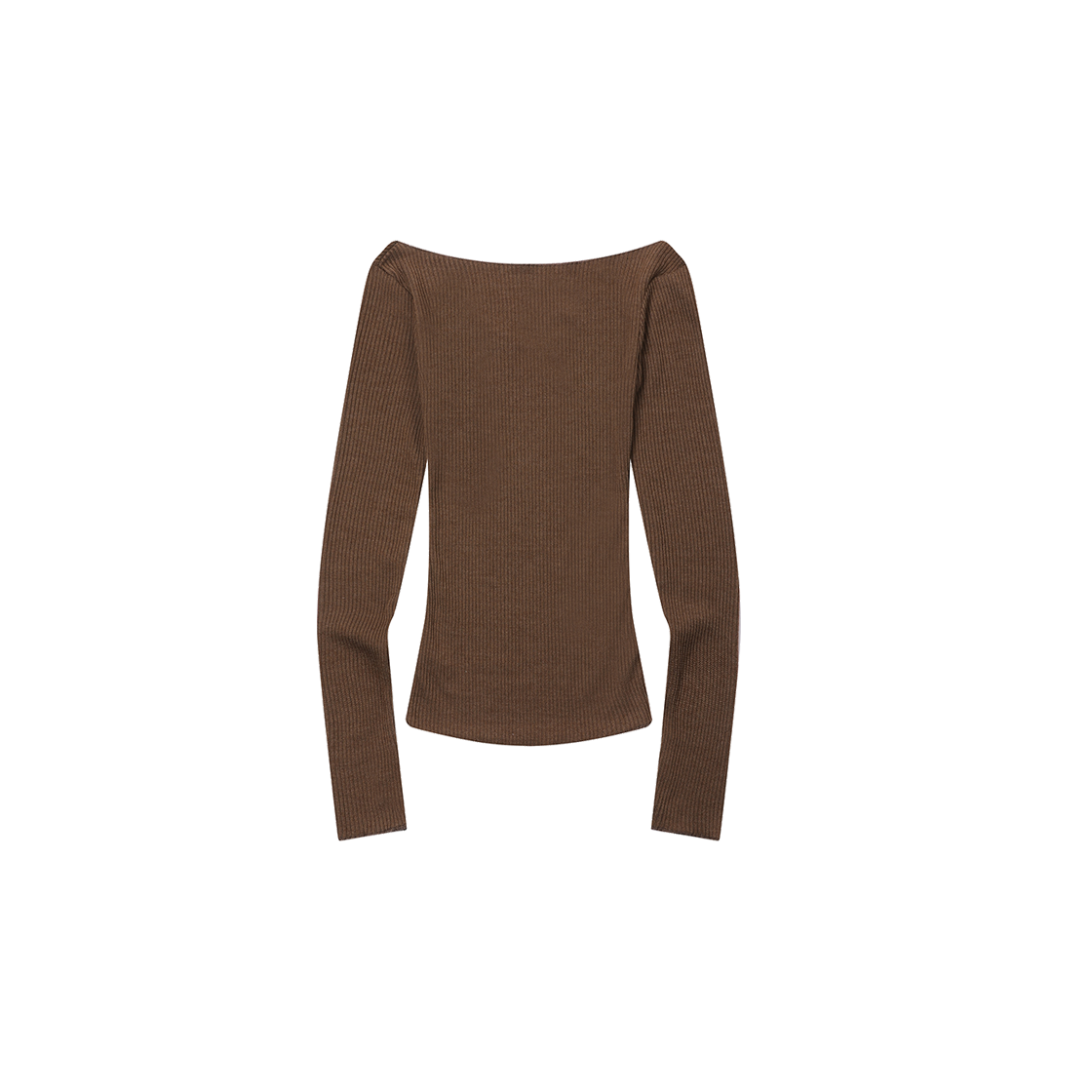 무센트 비아제 슬림핏 브이넥 데미지 골지 긴팔 티 (6컬러) 브라운(MUCENT Viaze Slim Fit V-Neck Damage T (6Color) Brown) - 2