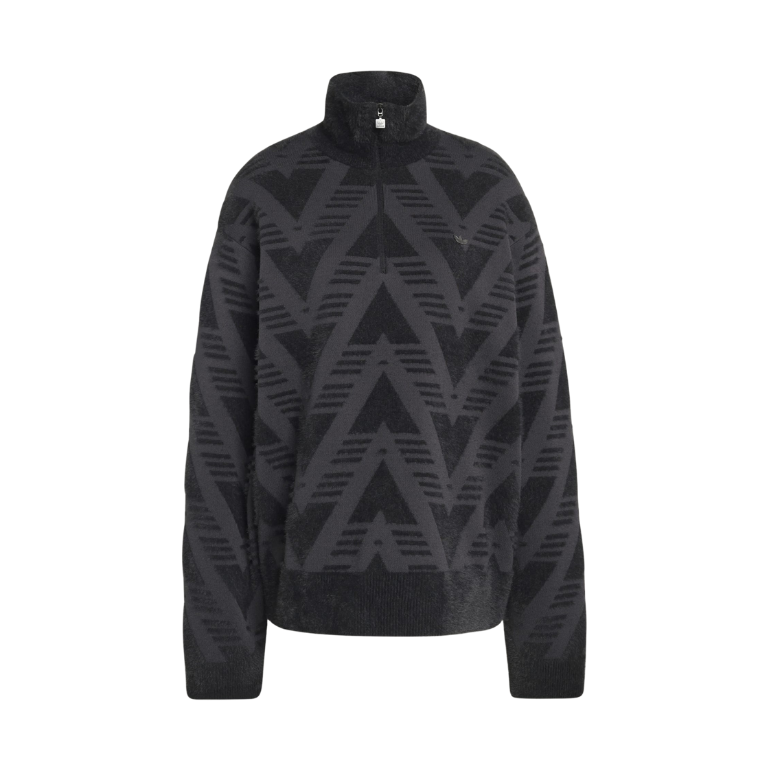 아디다스 하프 집 니트 스웨터 블랙 - KR 사이즈(Adidas Half Zip Knit Sweater Black - KR Sizing) - 1